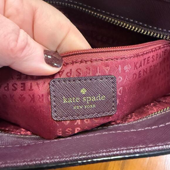Kate Spade New York Laurel Way Small Dally Tote &  Stacy Wallet in Deep Plum - Picture 6 of 12